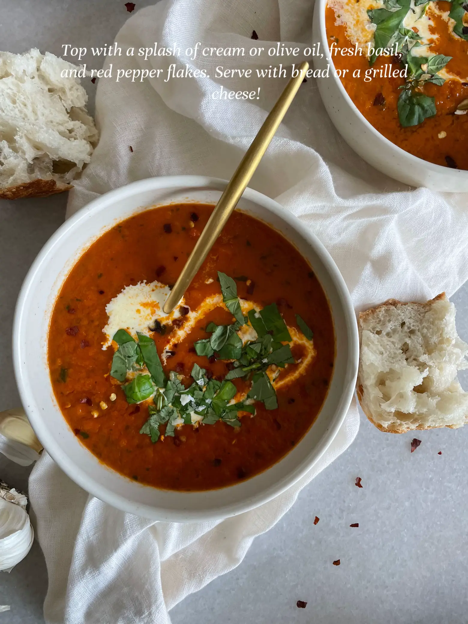 Tomato Basil Soup with Roasted Garlic Gallery posted by