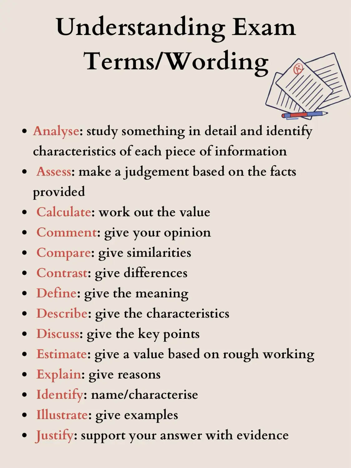 Decoding Exam terms to achieve high grades 🅰️💯 | Gallery posted by Ari ...