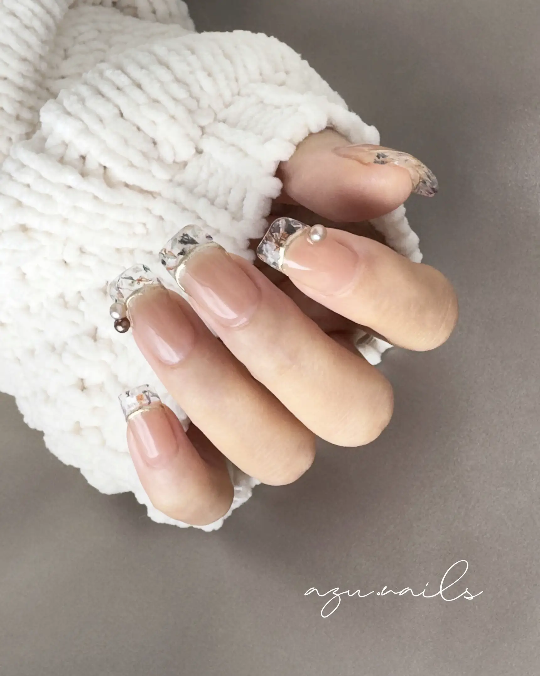 お花埋め込み♡クリアフレンチネイル | azuが投稿したフォトブック