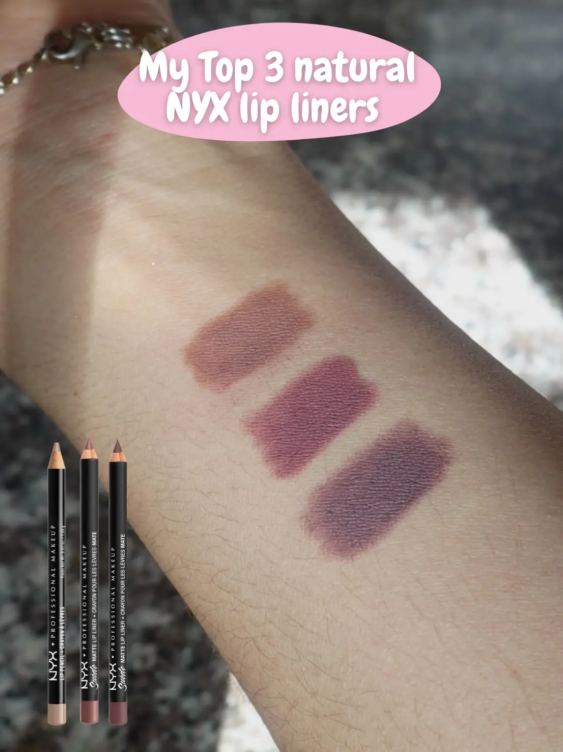 nyx lip liner swatches