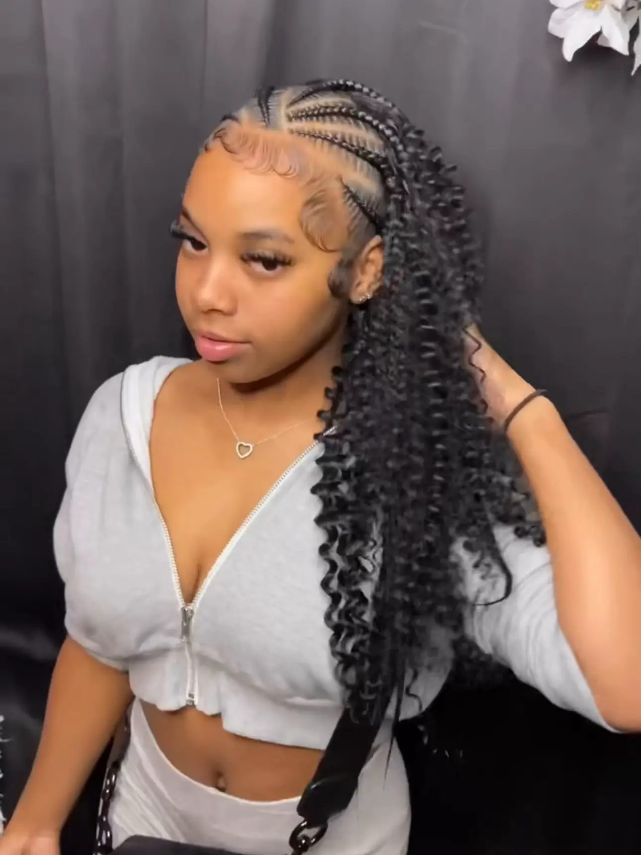 Braids in the front quick weave in the back #braids #quickweave #braid