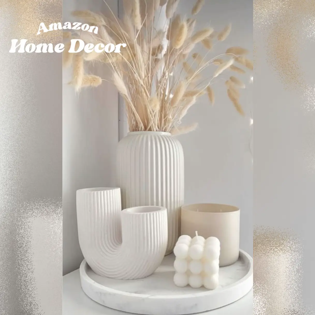 Abbittar Ceramic Vase Set of 3, Flower Vase Minimalism Style for Rustic  Home Decor, Modern Farmhouse Decor, Living Room Decor, Shelf Decor, Table