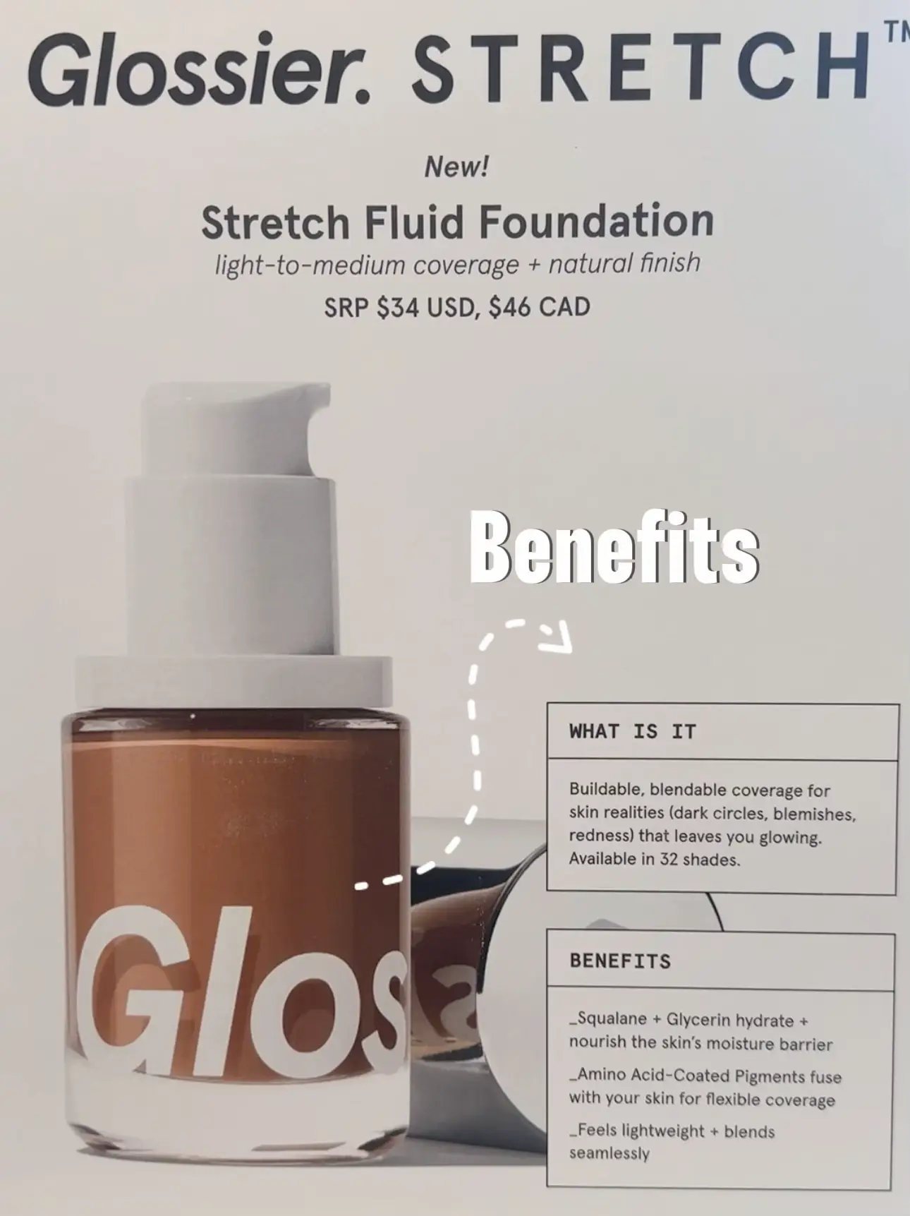Stretch Fluid Foundation Shades And Details R/glossier, 55 OFF