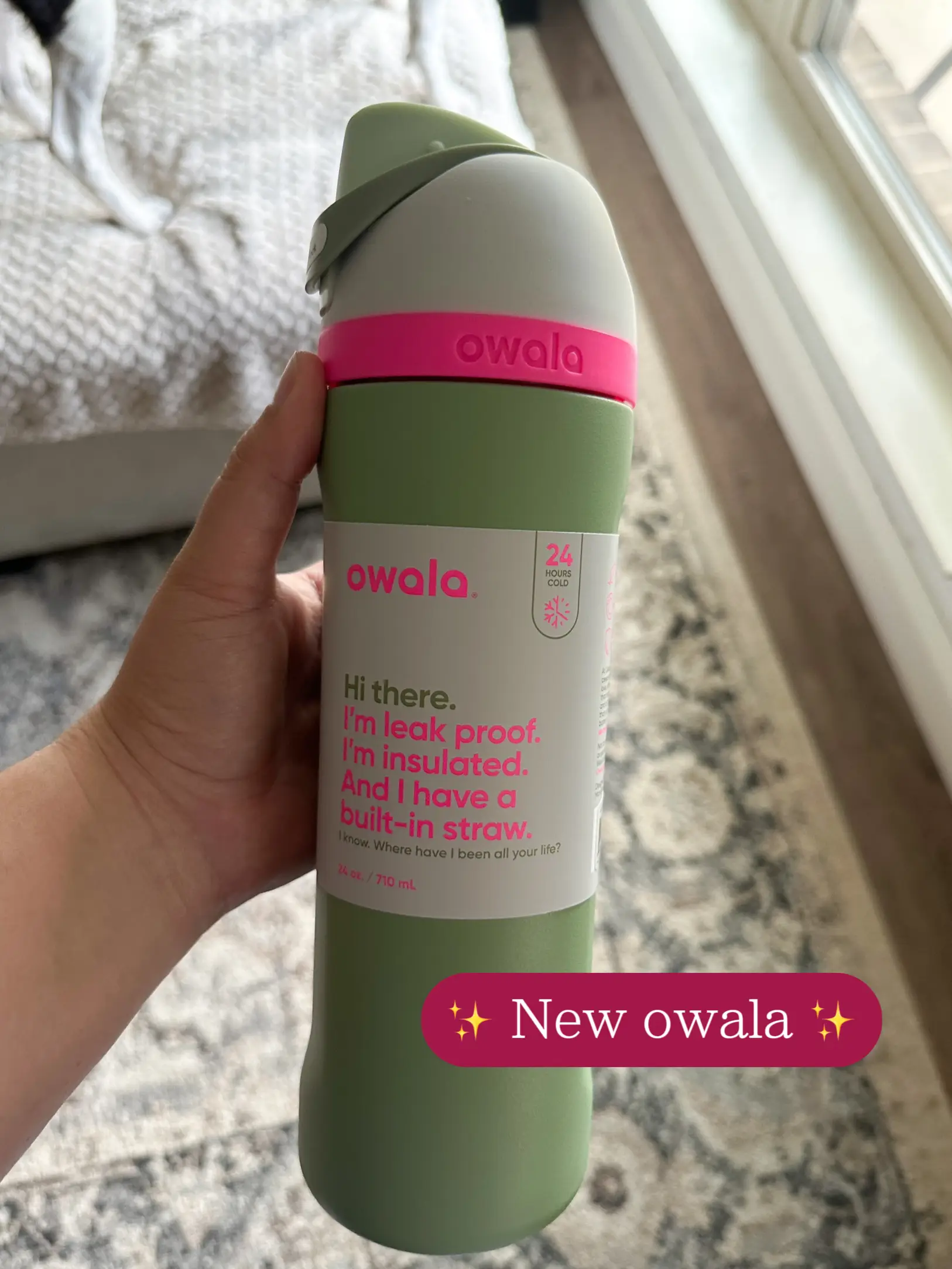 Exclusive hot pink Owala water bottle