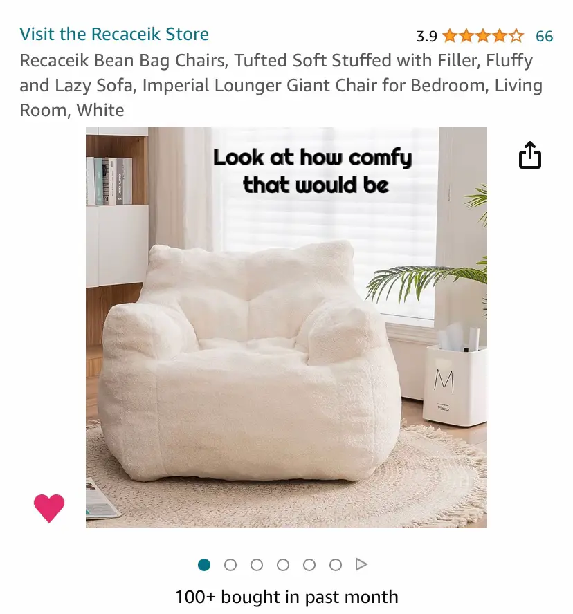  Recaceik Bean Bag Chairs, Tufted Soft Stuffed with