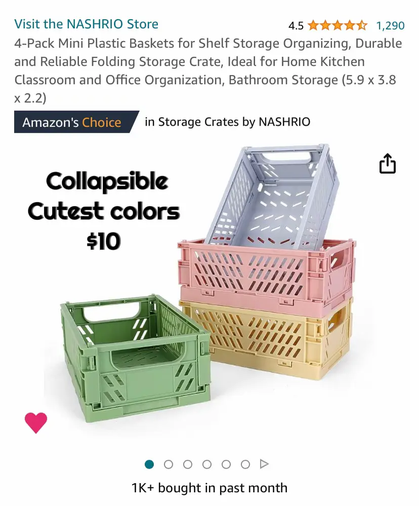  4-Pack Mini Plastic Baskets For Organizing and Storage,  Collapsible Space Saving Crates, Office Desk Drawer Organizer, Small Size Storage  Bins For kithchen Household Organizing.(5.9 x 3.8 x 2.2)''. : Office  Products