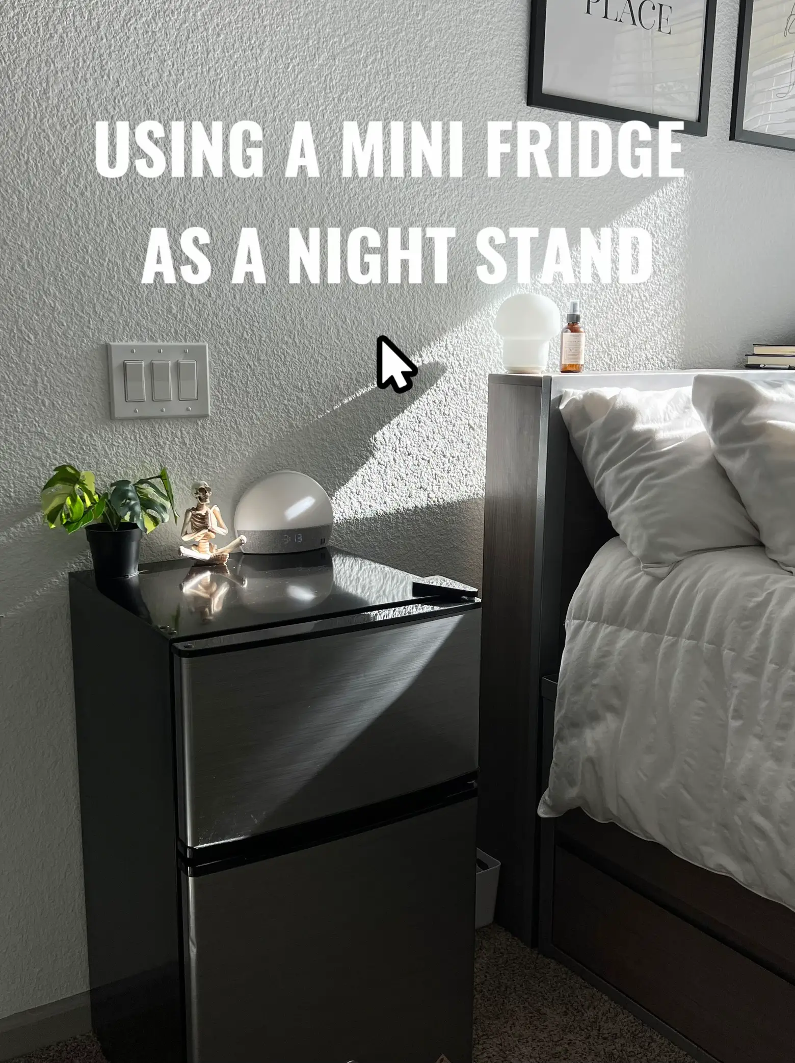 MINI FRIDGE AS A NIGHTSTAND ✨, Gallery posted by cailastevensss