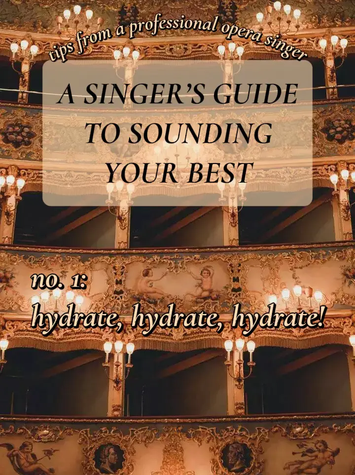  A poster with a blue background and white text that says "A SINGER'S GUIDE TO SOUNDING YOUR BEST".