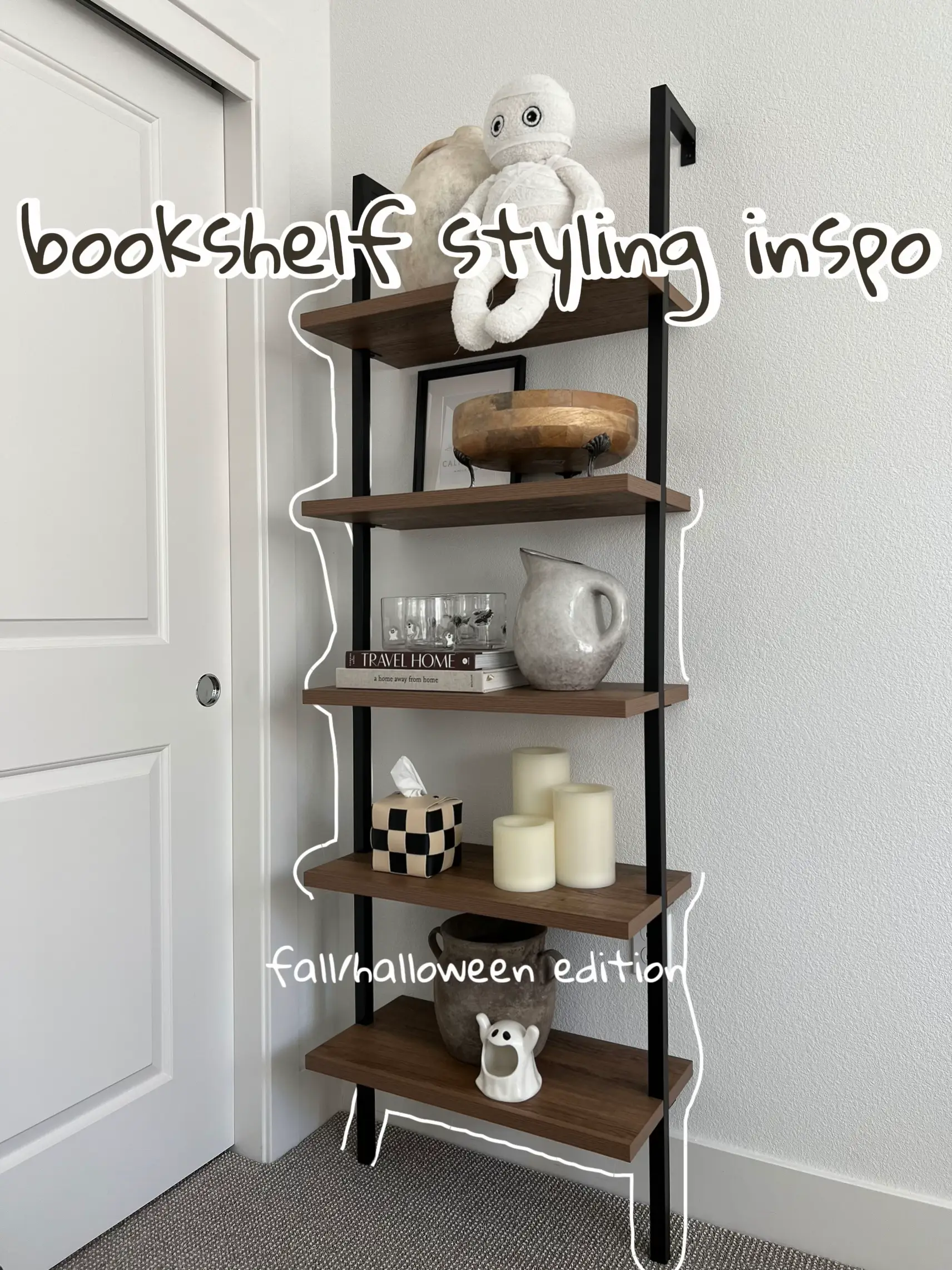 Halloween Bookshelf Styling