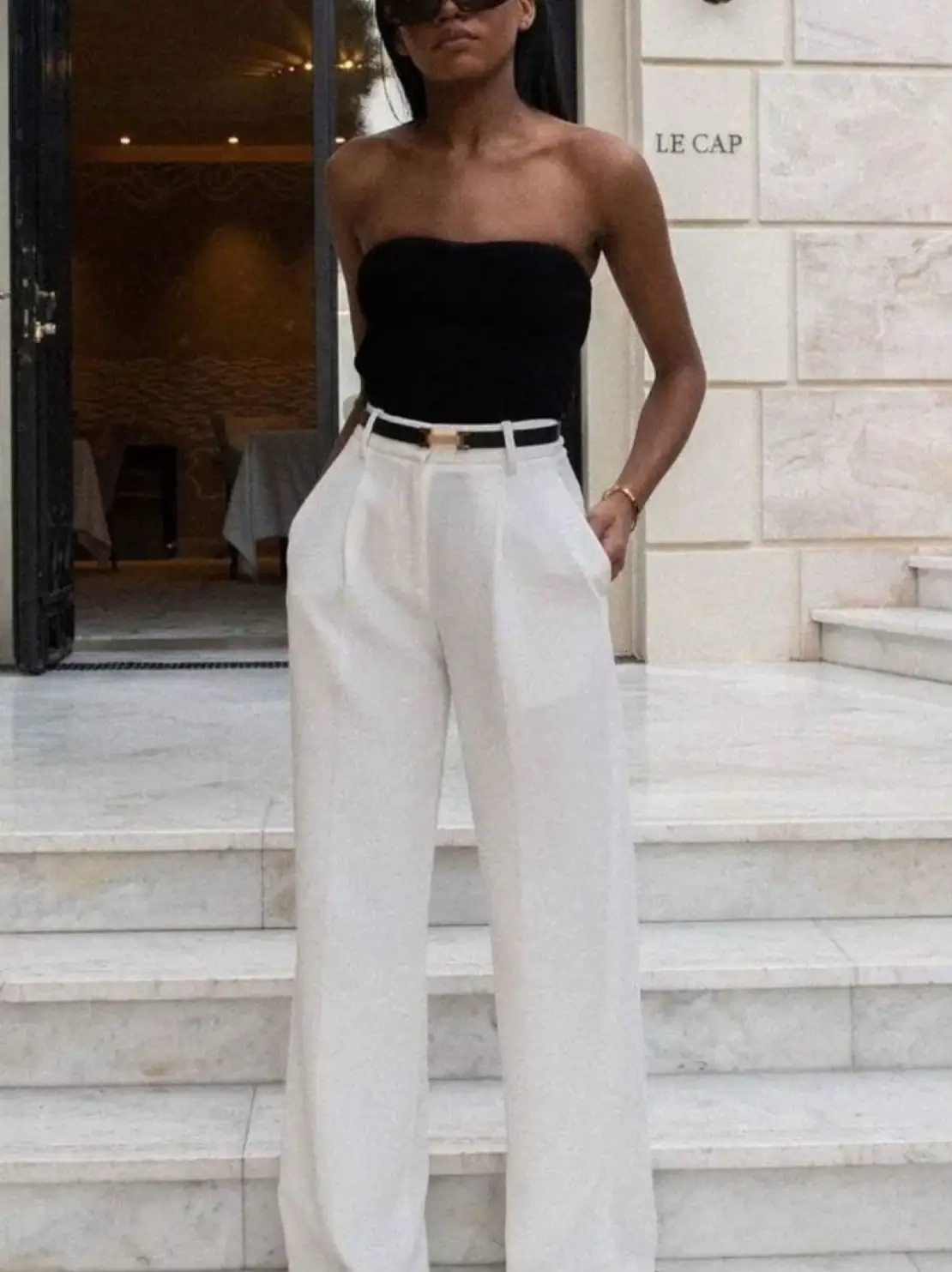 Large pants Brandy Melville White size Taille Unique International