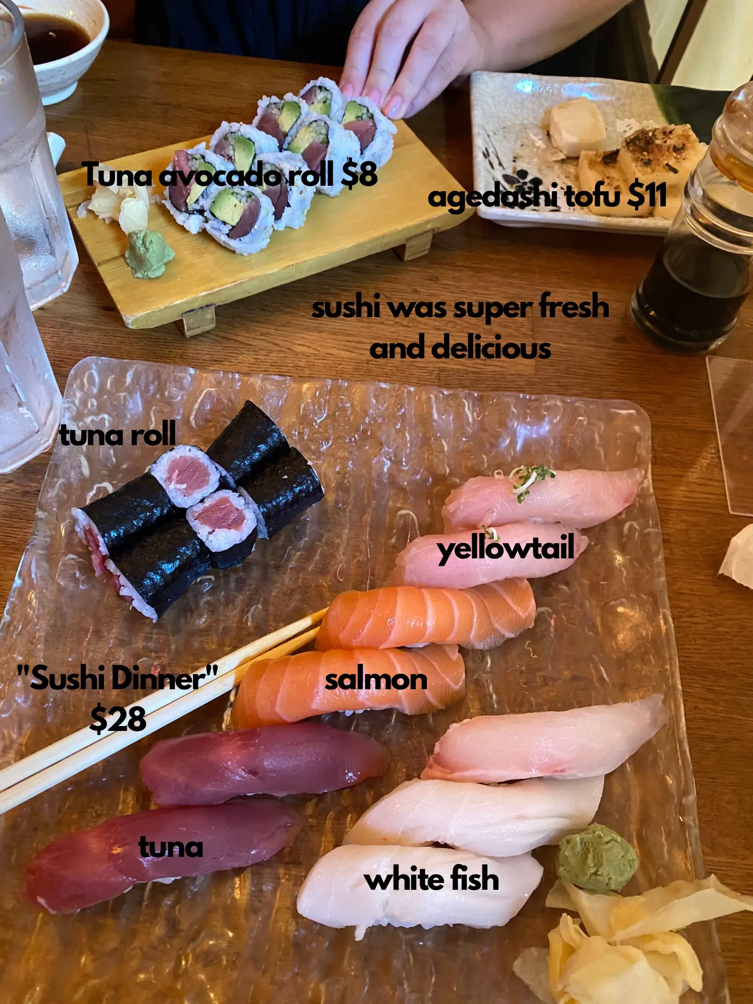 Sushi supplies from H Mart, Salmon and Tuna Sashimi Sushi s…