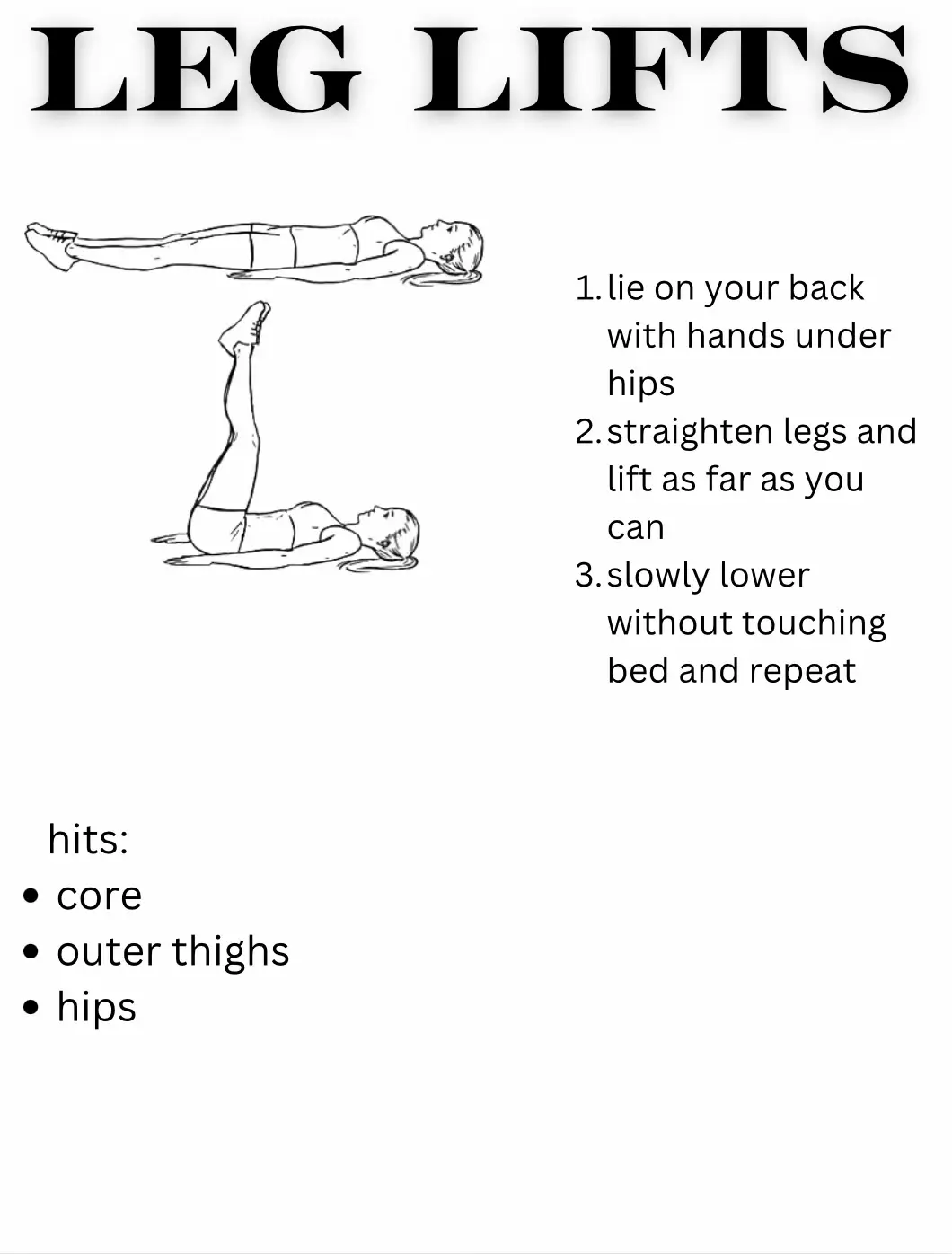  A drawing of a person's leg lifts