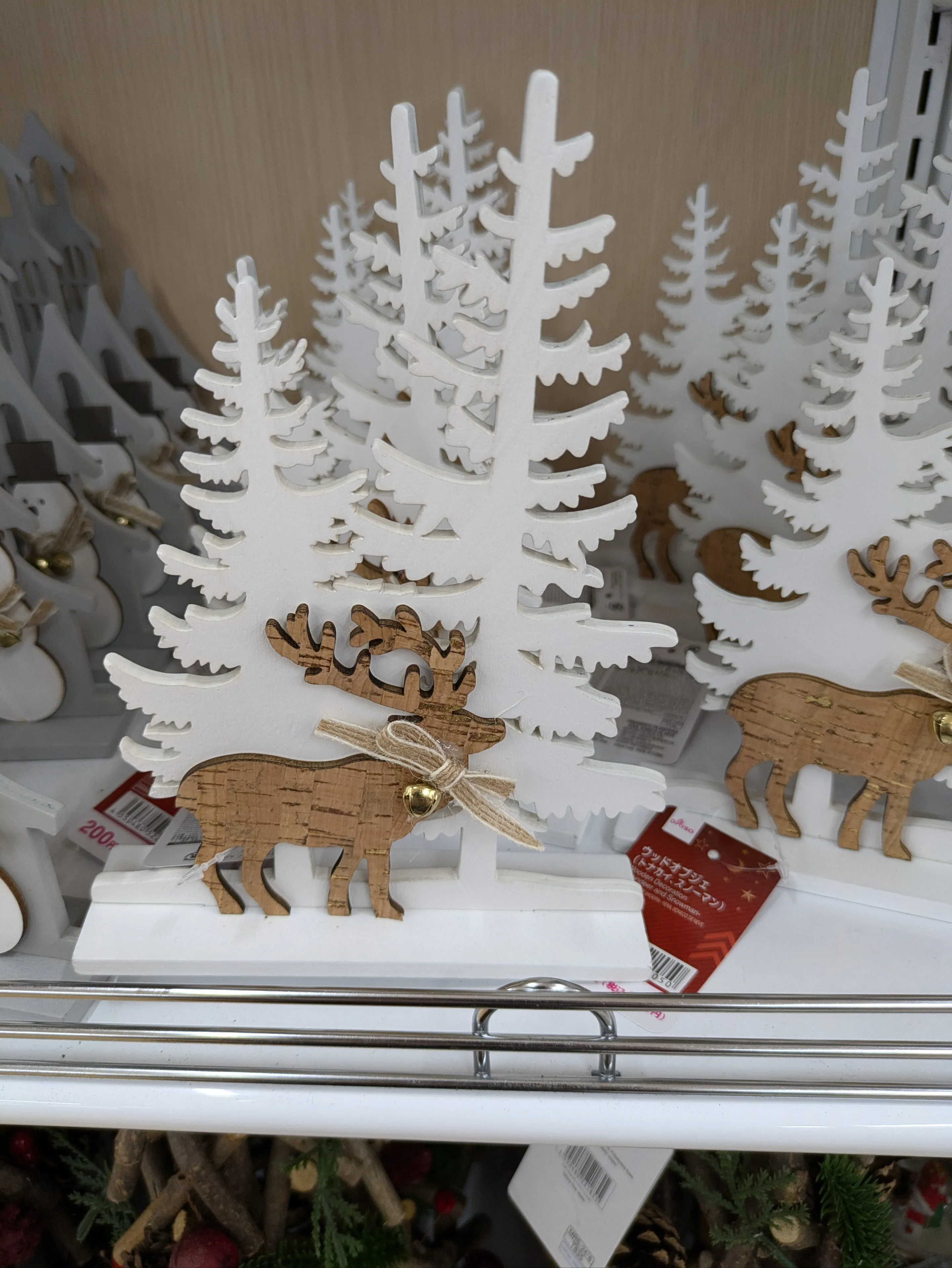 木製 折りたたみ クリスマス アドベントカレンダー トナカイ 雪 お楽しみ