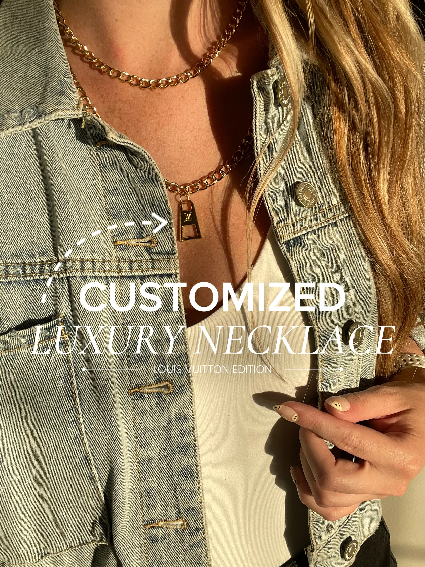 LV button necklace