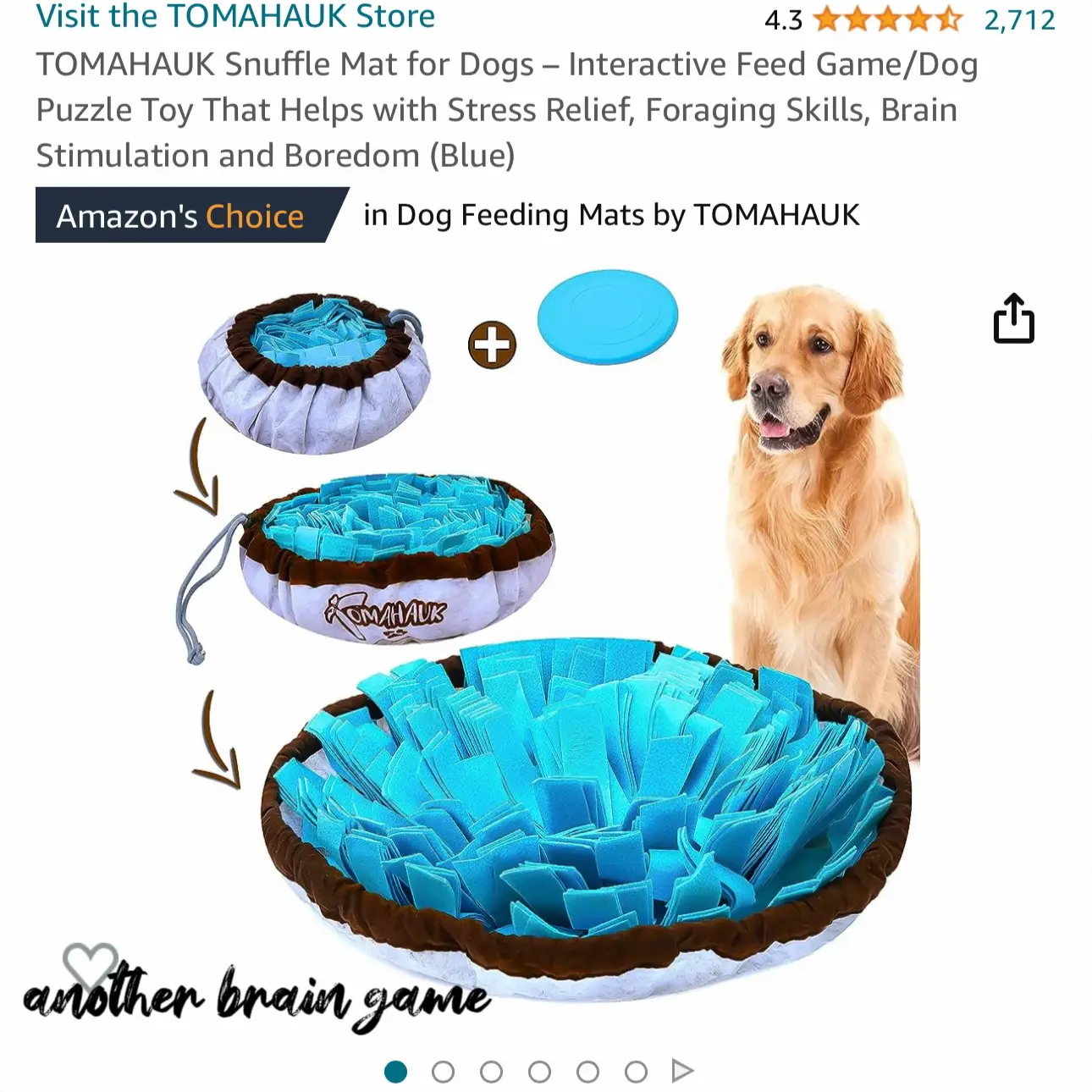 TOMAHAUK Snuffle Mat for Dogs Interactive Feed Game/Dog Puzzle Toy
