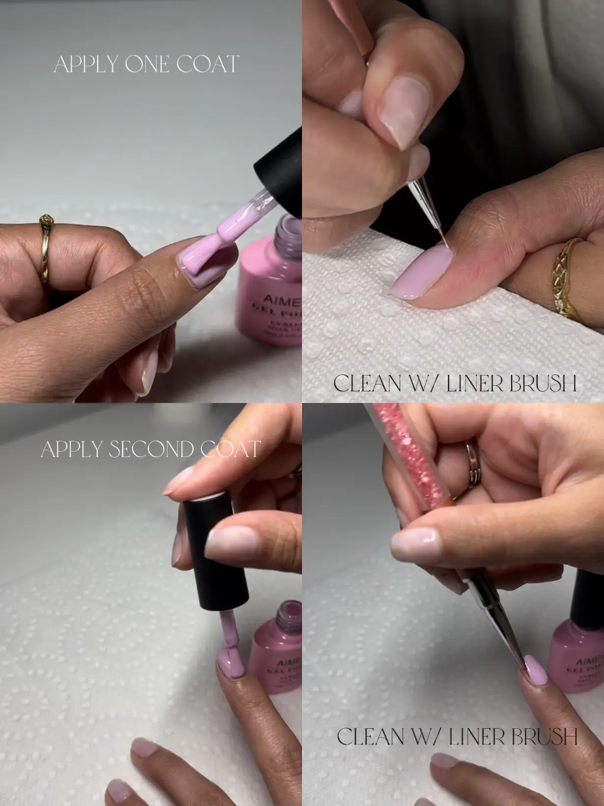 Aimeili Baby Pink Light Gel Polish Nude Set for Nail Designs SET4-17