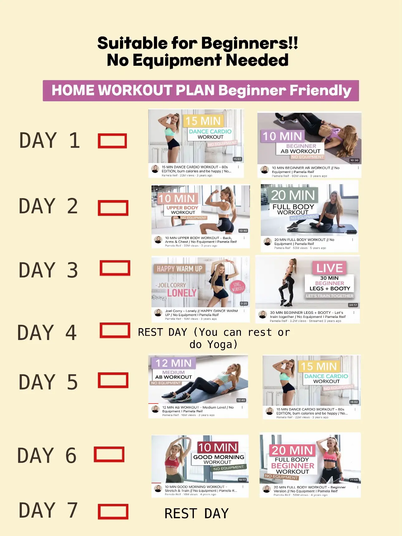 Workout Plan For Beginners Simple To