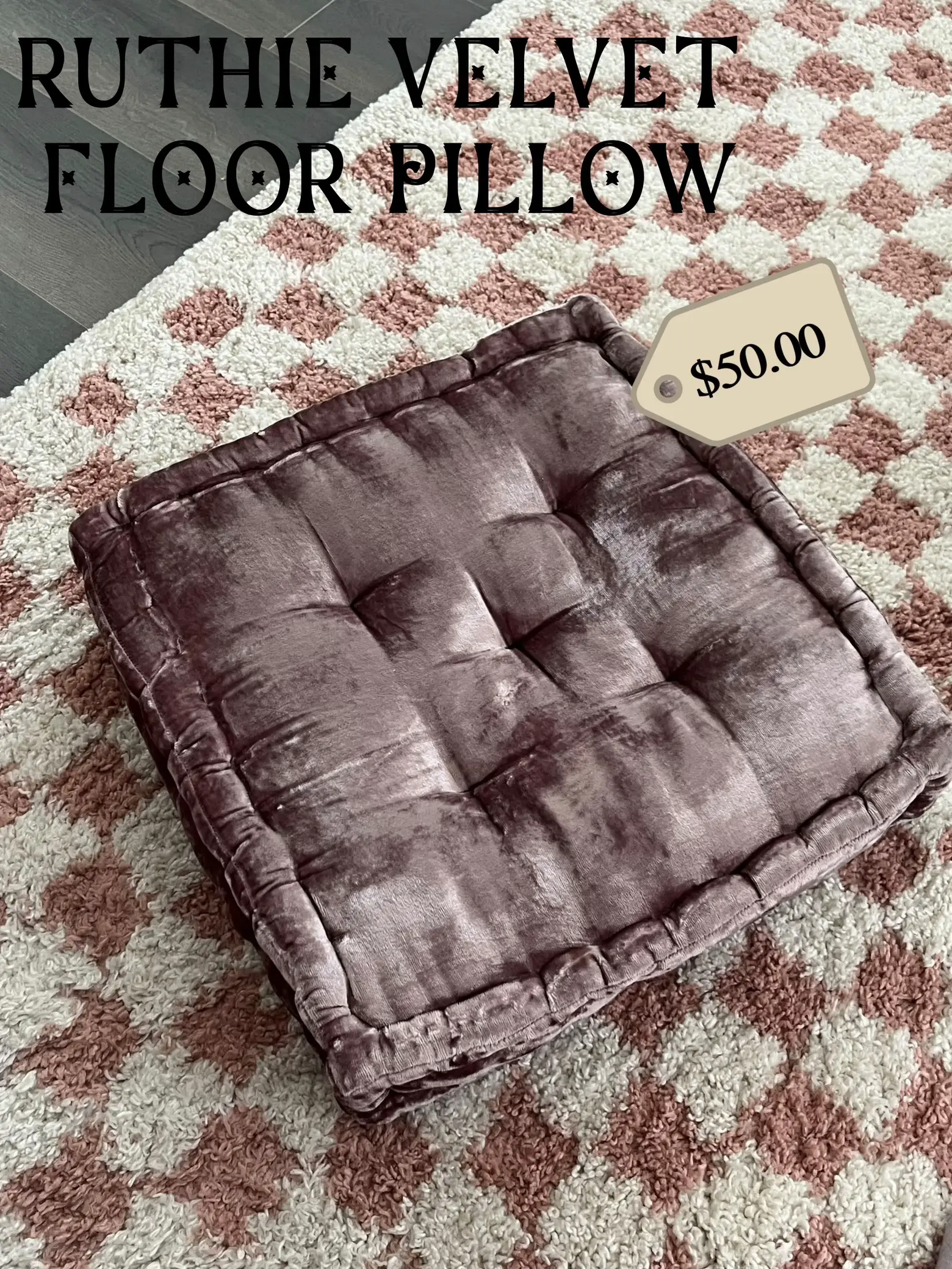 Ruthie velvet 2024 floor pillow