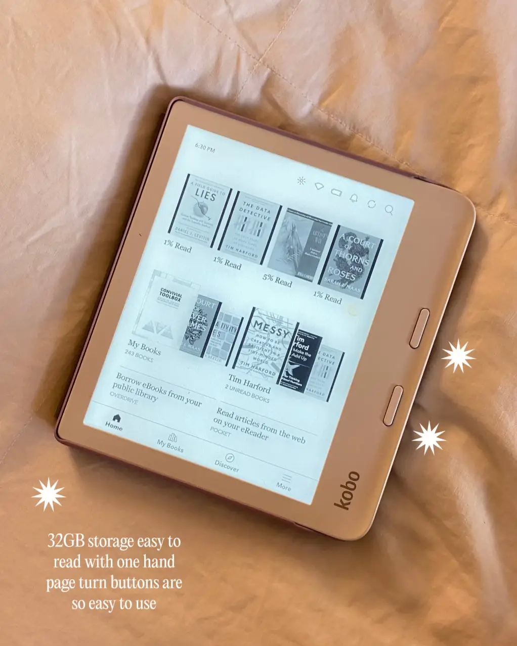 The Kobo Libra 2 eReader has a page-turning feature