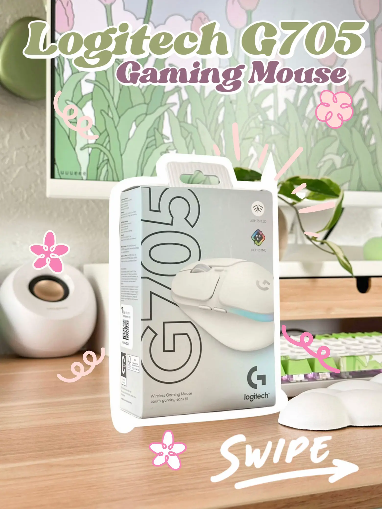 Logitech G502 HERO High Performance 16K DPI Gaming Mouse - White Angel