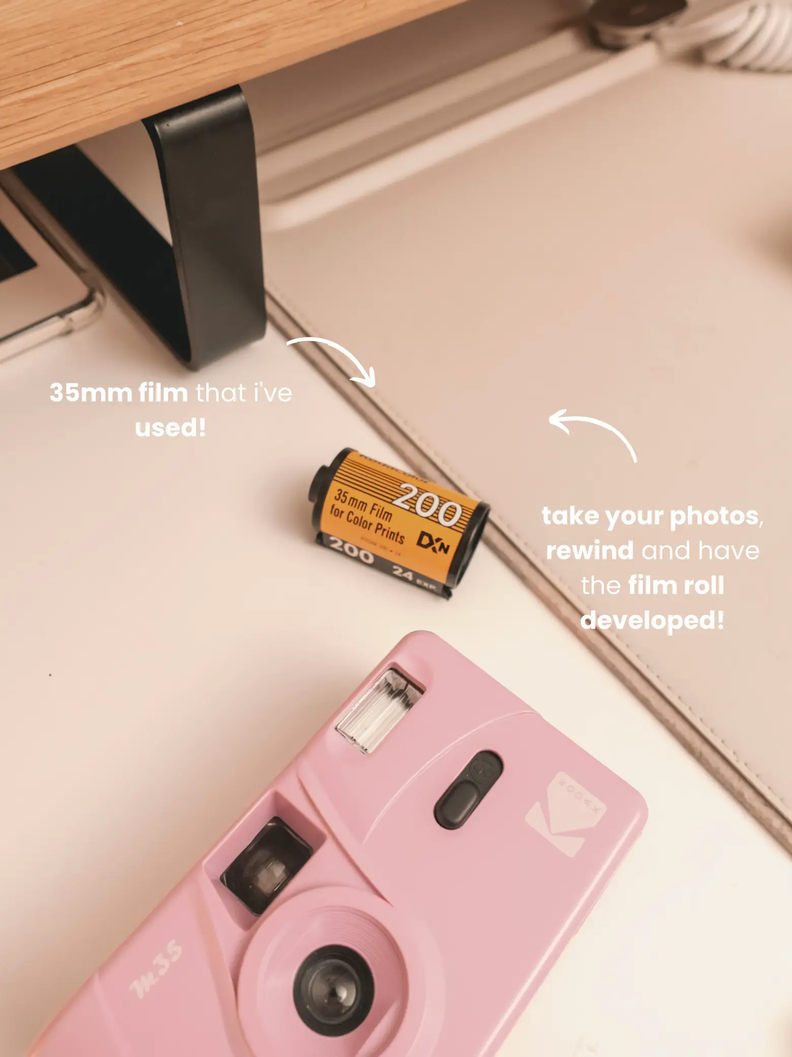 Kodak M35 Reusable 35mm Point and Shoot Pink Compact Film Camera