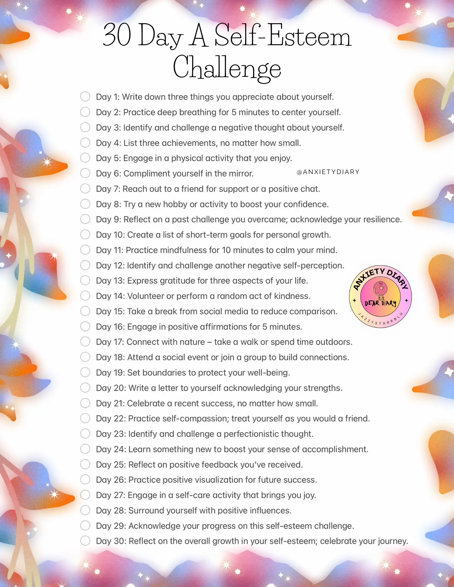 A Self-Esteem Challenge for Anxiety Relief ✨