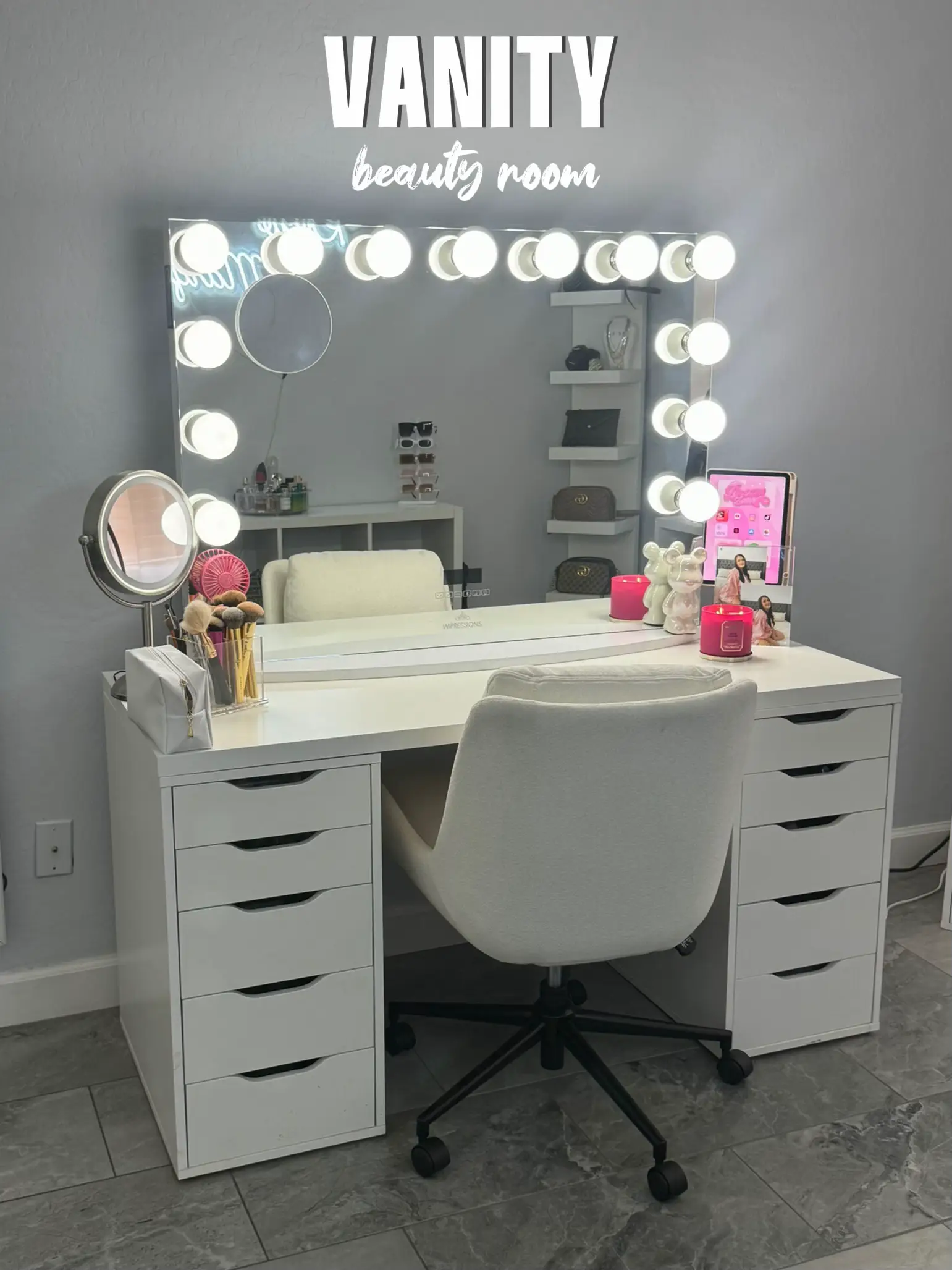  SHOWTIMEZ Vanity Mirror with Lights, Tabletop Wall
