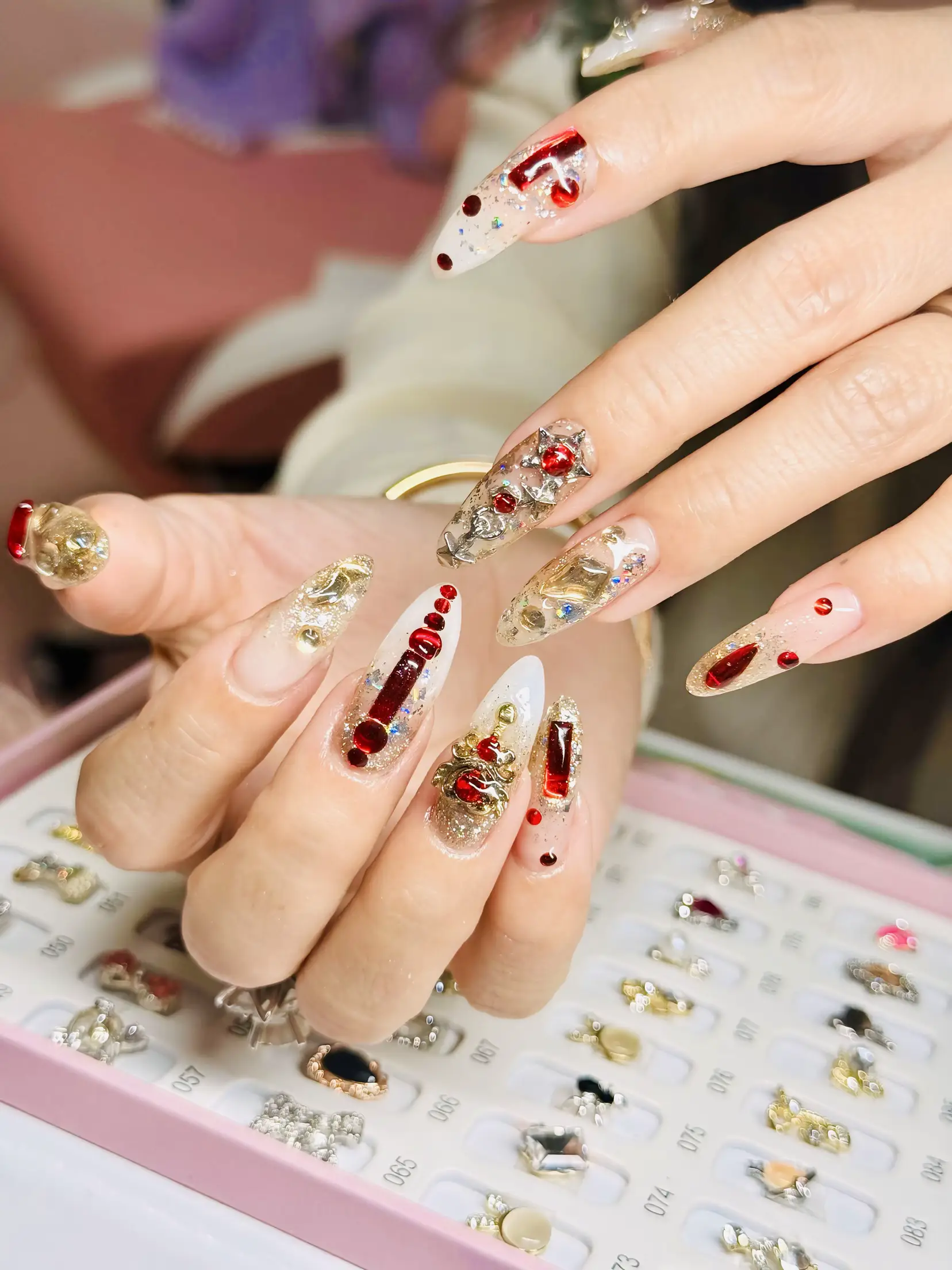 No.057 個性派ネイル カラフルネイル フレンチネイル ネイルチップ