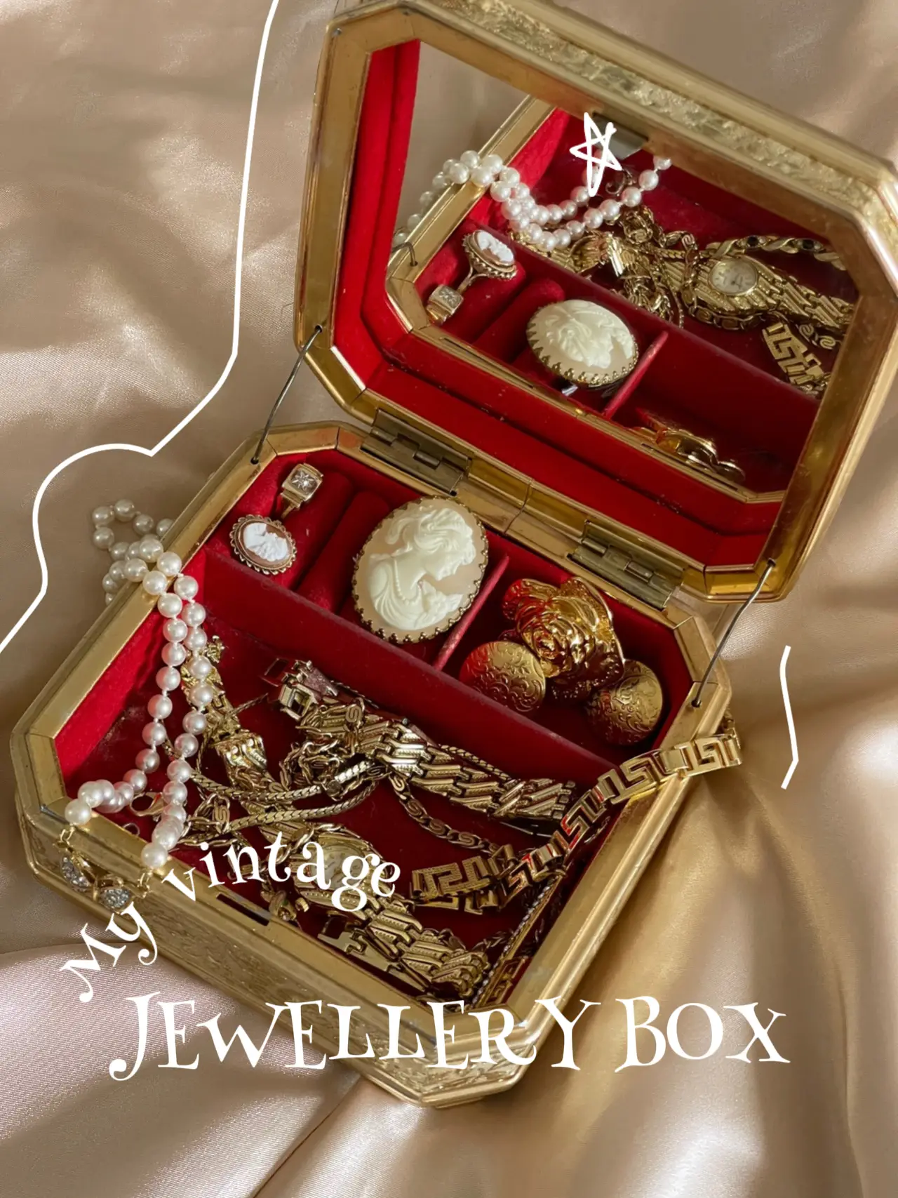 Fashion Vintage Treasure Chest Ring Necklace Earrings - Temu