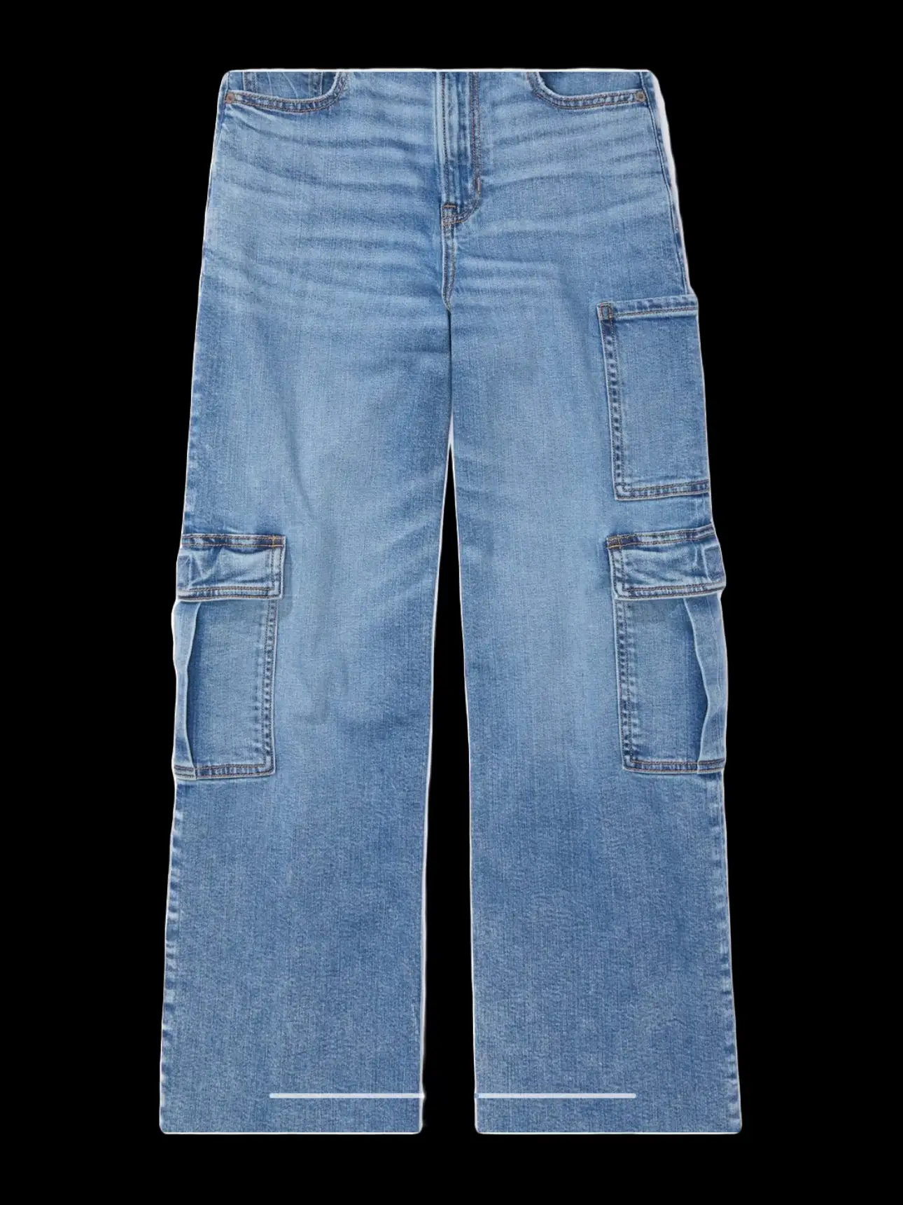 PacSun Light Blue Asymmetrical '90s Baggy Cargo Jeans
