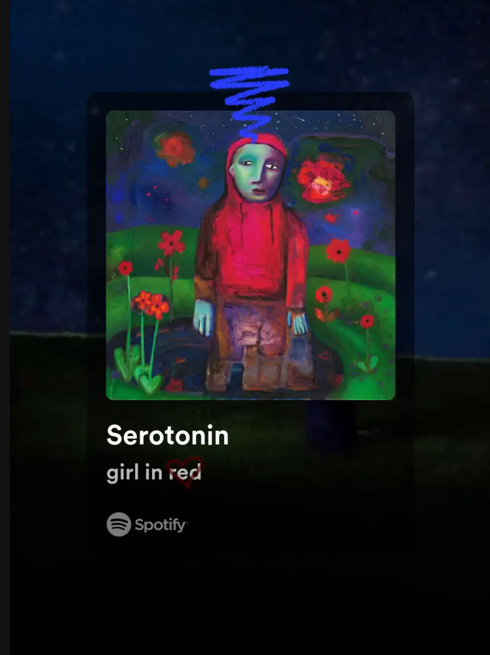  A Spotify ad for a song called "Serotonin girl in red".