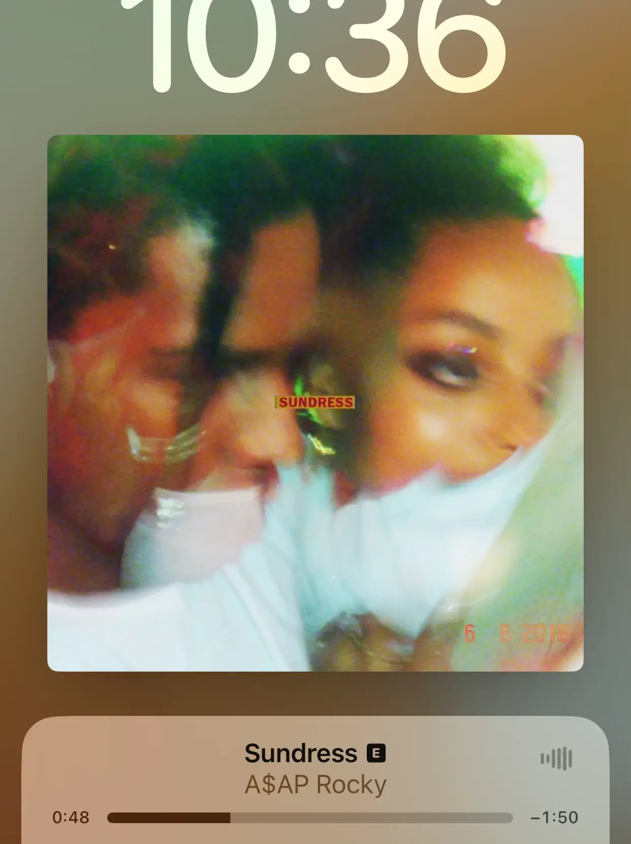  A phone screen displaying a song by A$AP Rocky.