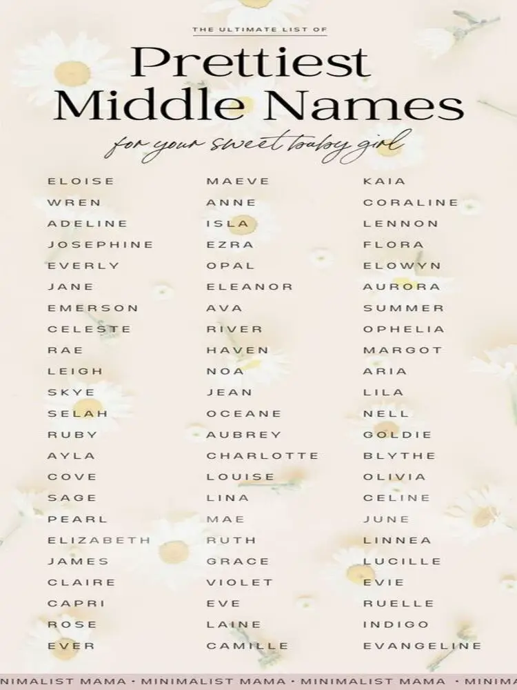 105 Baby Girl Middle Names I m Obsessed With Gallery Posted By Ria 