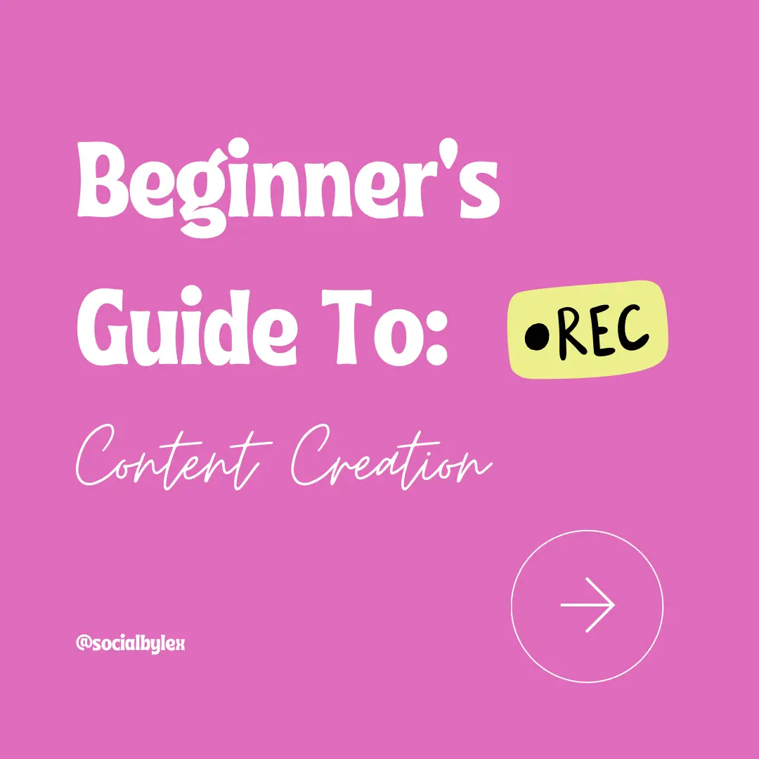  A pink background with a white text that says "Beginner's Guide to Content Creation."