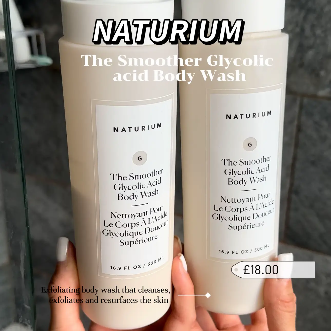Naturium Body Wash (The Smoother Glycolic Acid Exfoliating 16.9 oz + The  Perfector Salicylic Acid 16.9 oz)