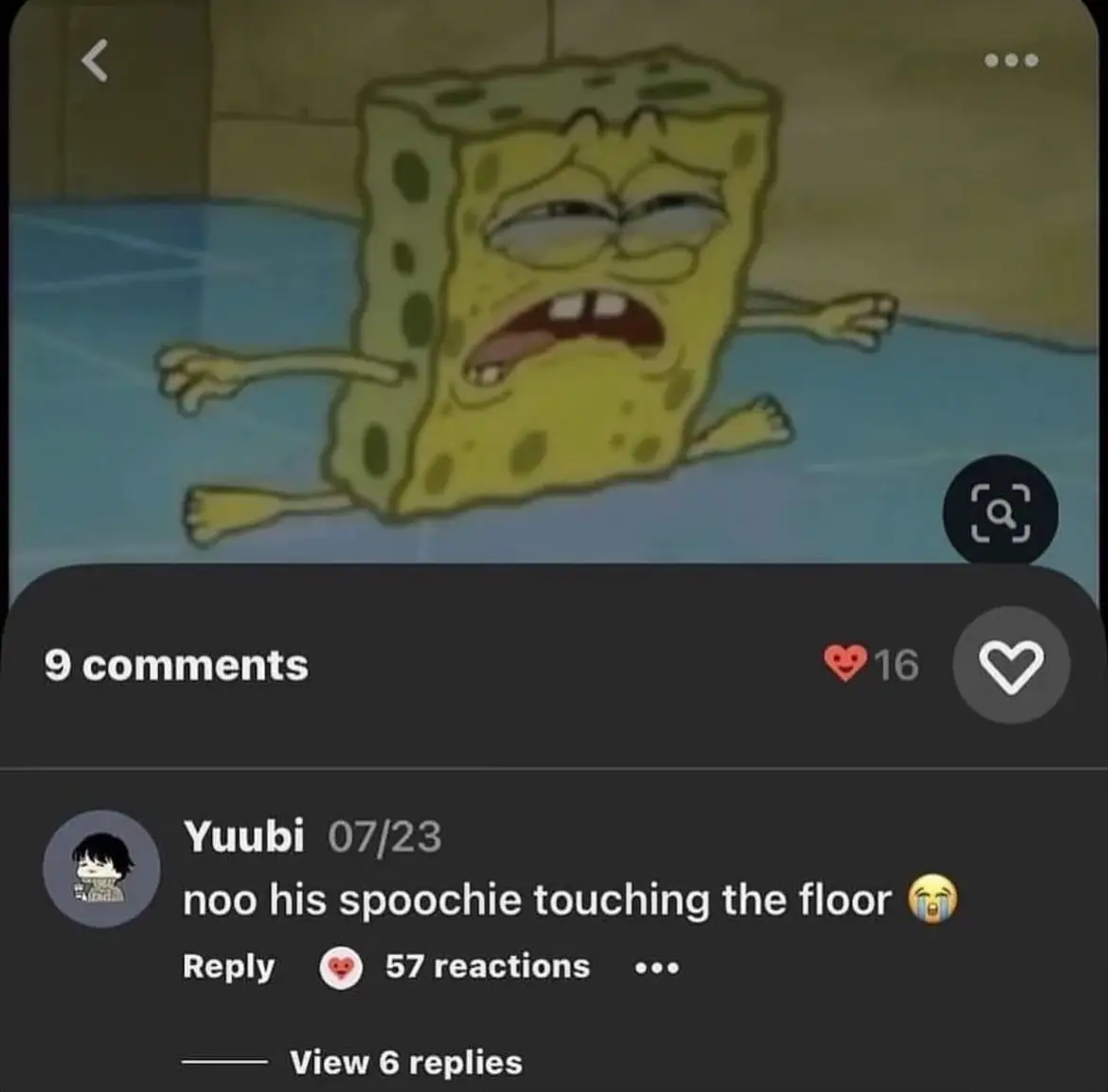  A cartoon image of a spongebob with the words "spongebob touching the floor" written below it.