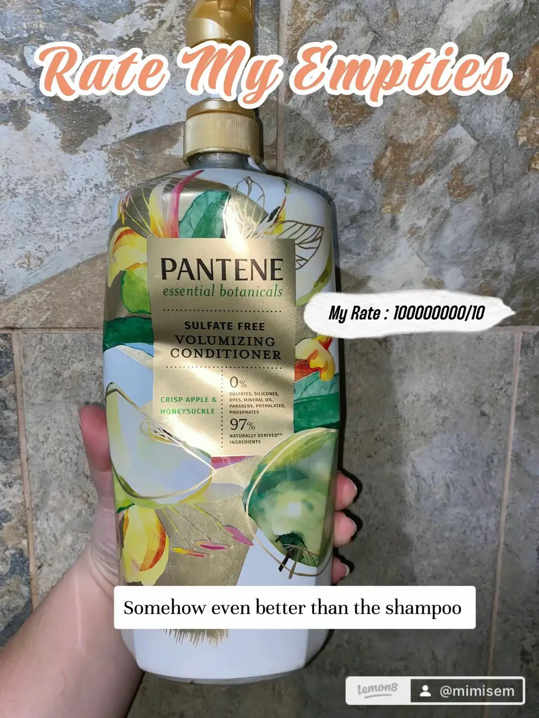 Pantene Essential Botanicals Apple & Honeysuckle Shampoo, 38.2 fl oz