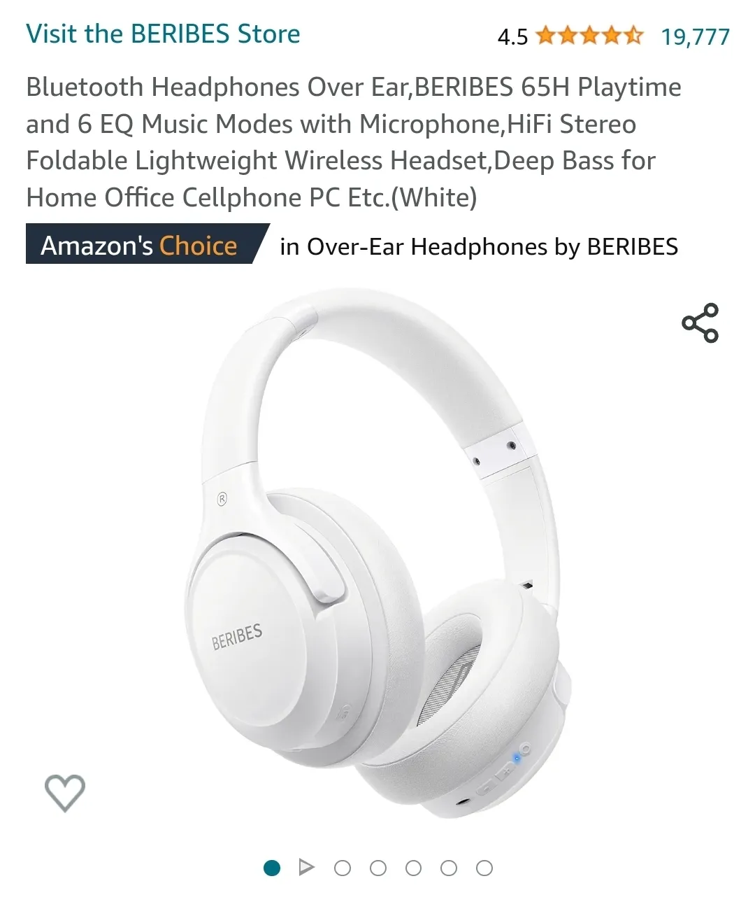 QCY H3 Bluetooth wireless headphones 5.3 / mini jack 3.5mm white