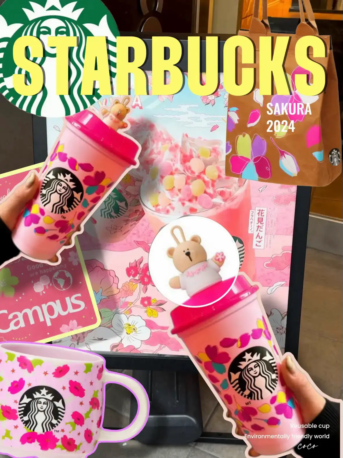 スタバ/Starbucks☕️】さくら🌸2024✨リユーザブルカップ🧸可愛すぎ☕️🌸💗✨ | coco🖤が投稿したフォトブック |  Lemon8