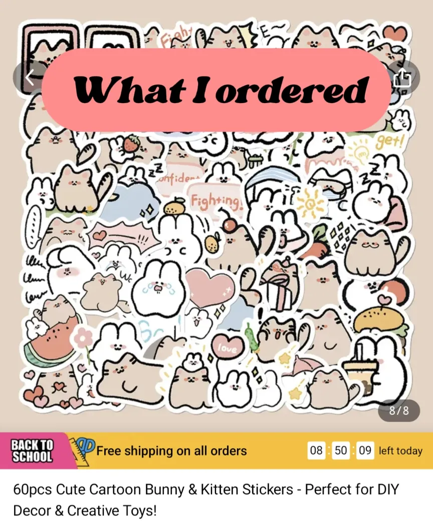 60pcs Kawaii Cats Cute Cartoon Stickers Toys For For Kids Notebook DIY  Decal ❤B❤