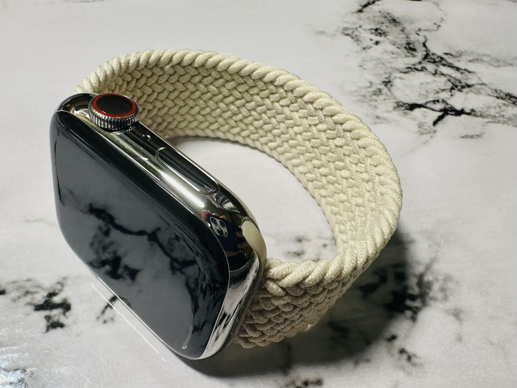 45mmケース用 ブレイデッドソロループ Black Unity サイズ5（Apple 