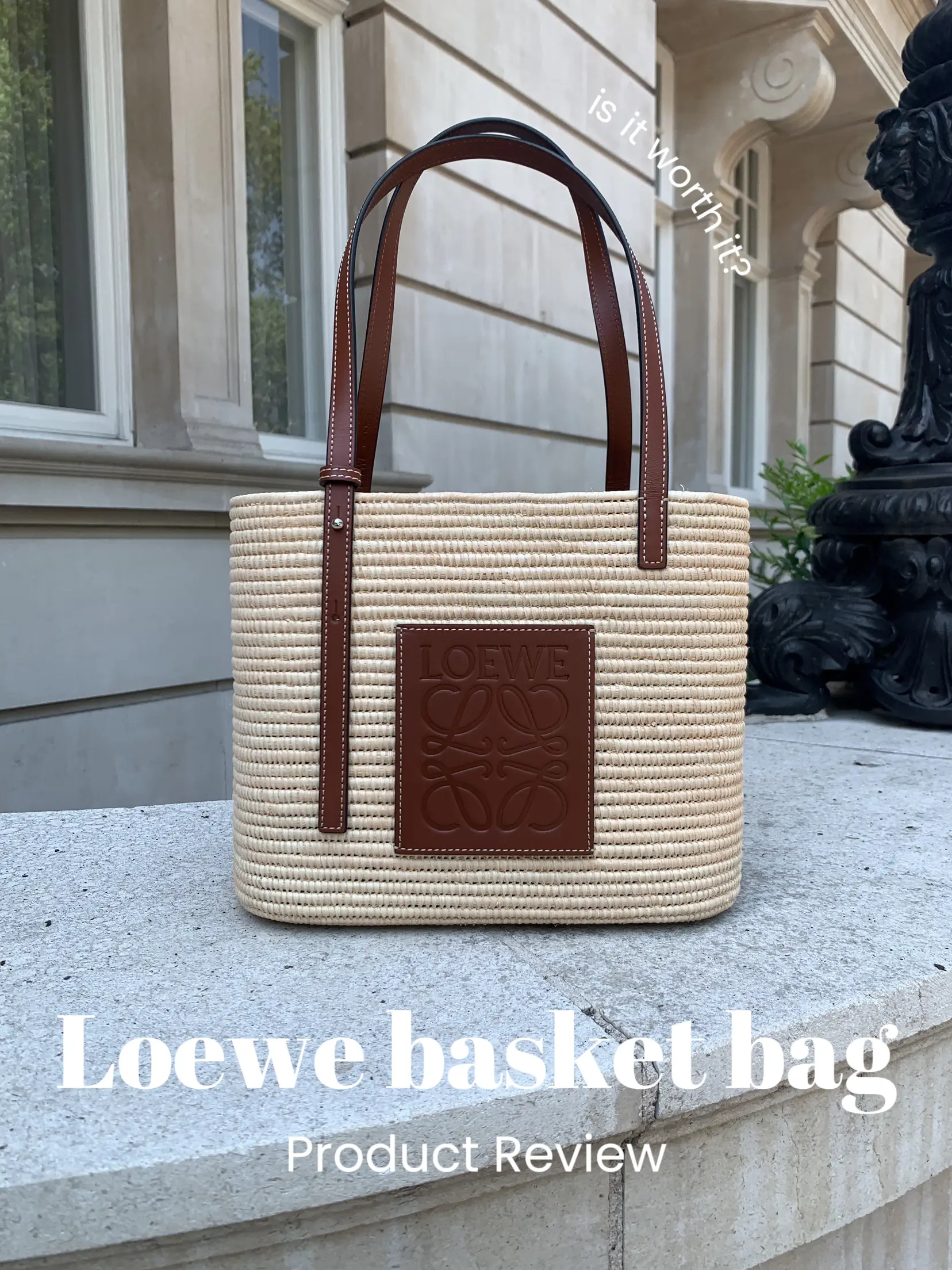 Loewe Large Logo Raffia Basket Bag - Neutrals