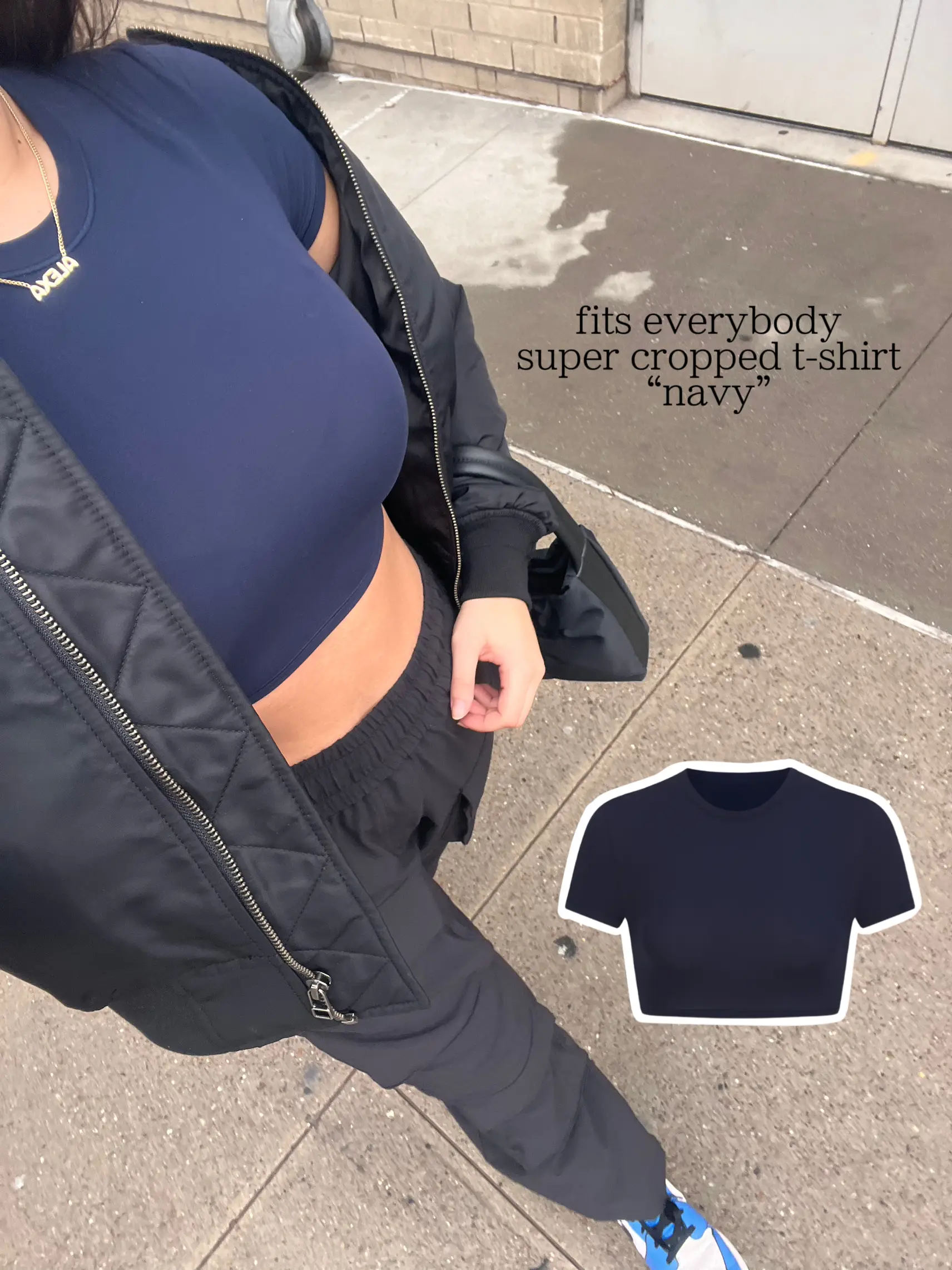 SKIMS: Black Fits Everybody Super Cropped T-Shirt