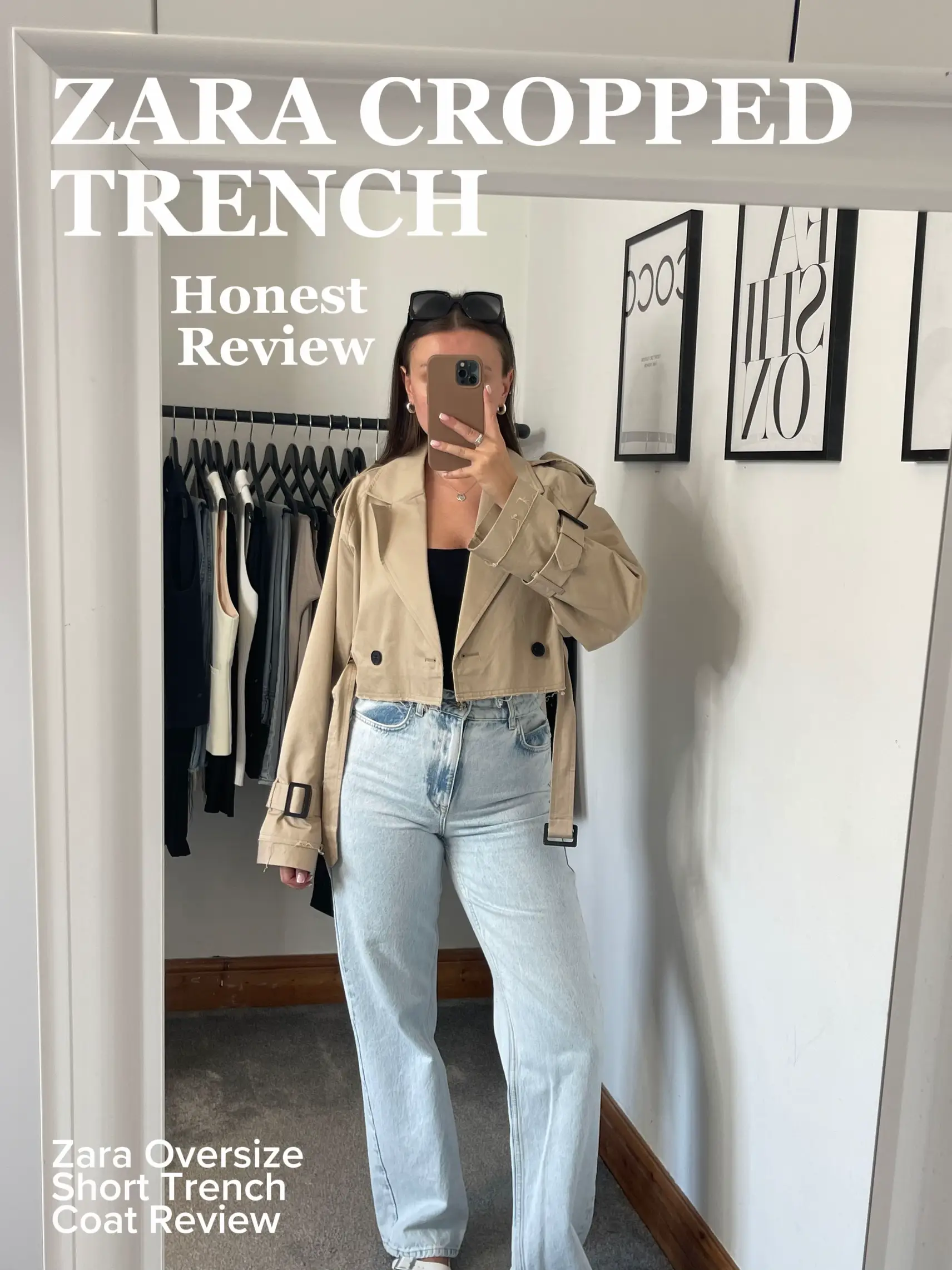 Viral Zara cropped trench coat review 🤎 | Gallery posted by Katiesfitz |  Lemon8