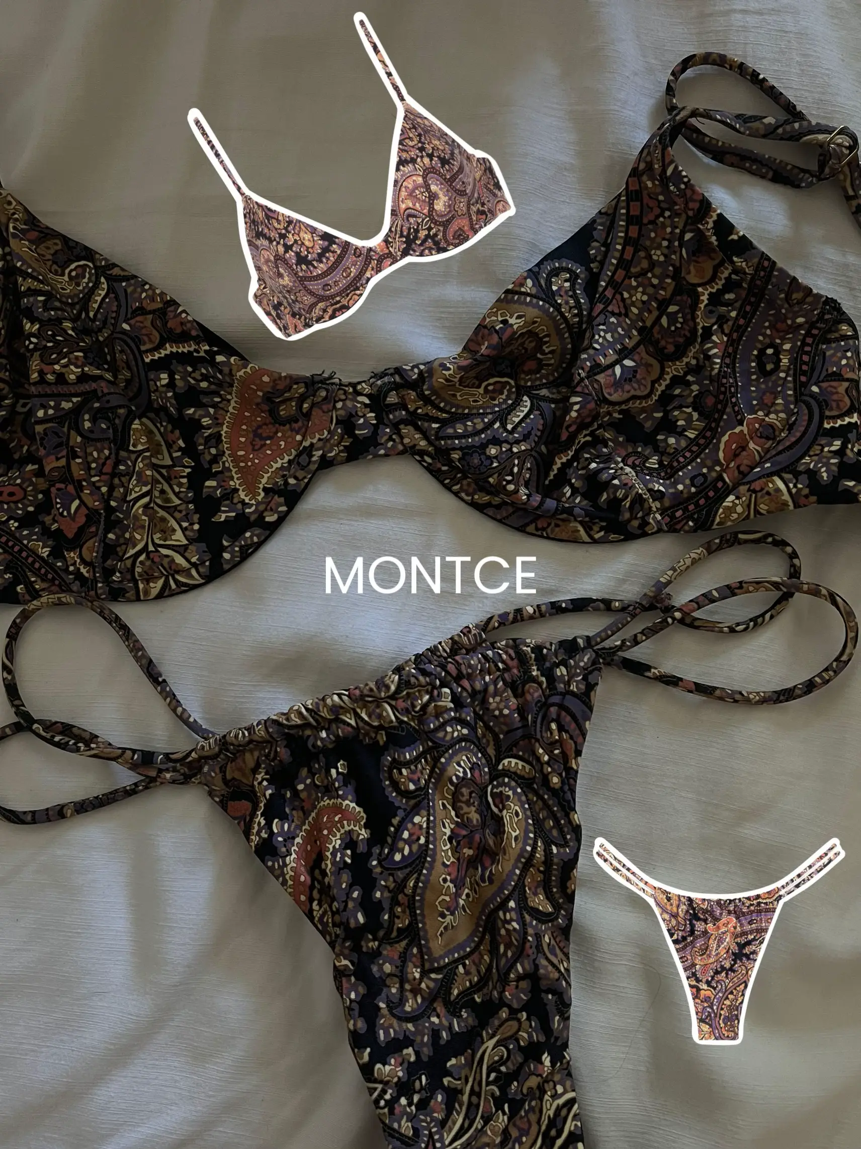 SHERRYLO Thong Bikini Two Pieces Bathing Suit for Women Triangle Top  Brazilian Bottom S-XL Body
