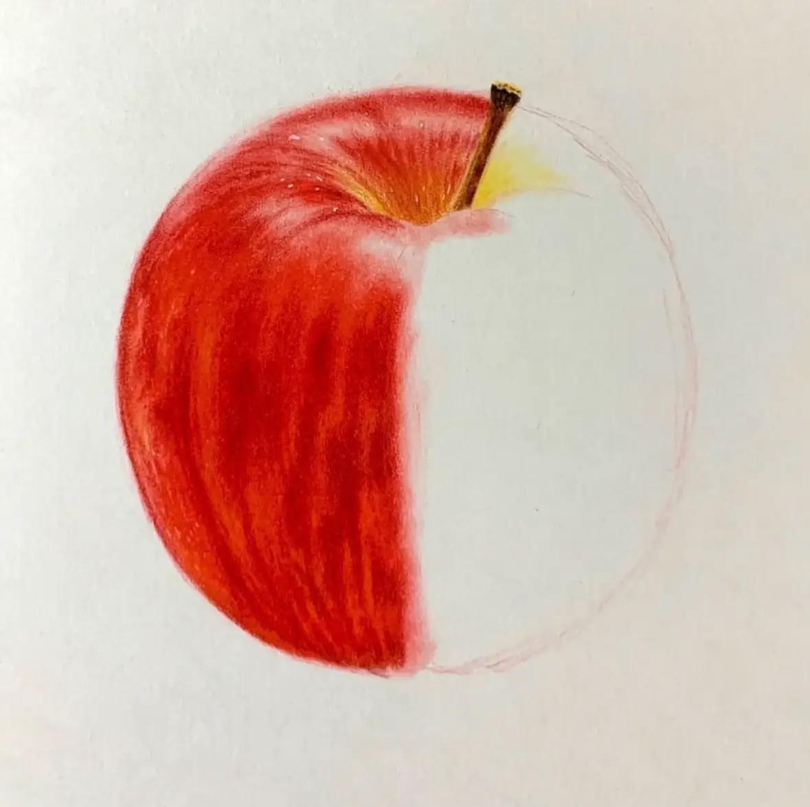 りんごをなんとなく描いてみました☺️🍎 | ここまるが投稿したフォト