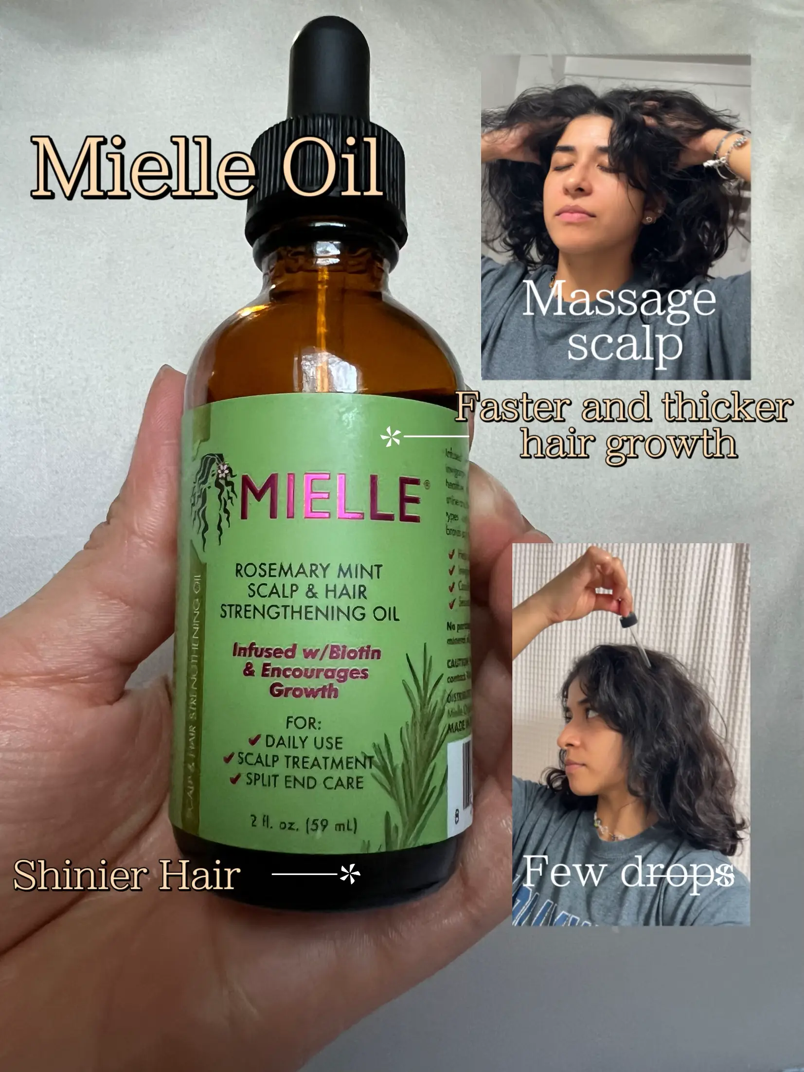 MIELLE Rosemary Oil Hair Growth Product for Man Women Ginger Anti Hair Loss  Fast Regrowth Thicken