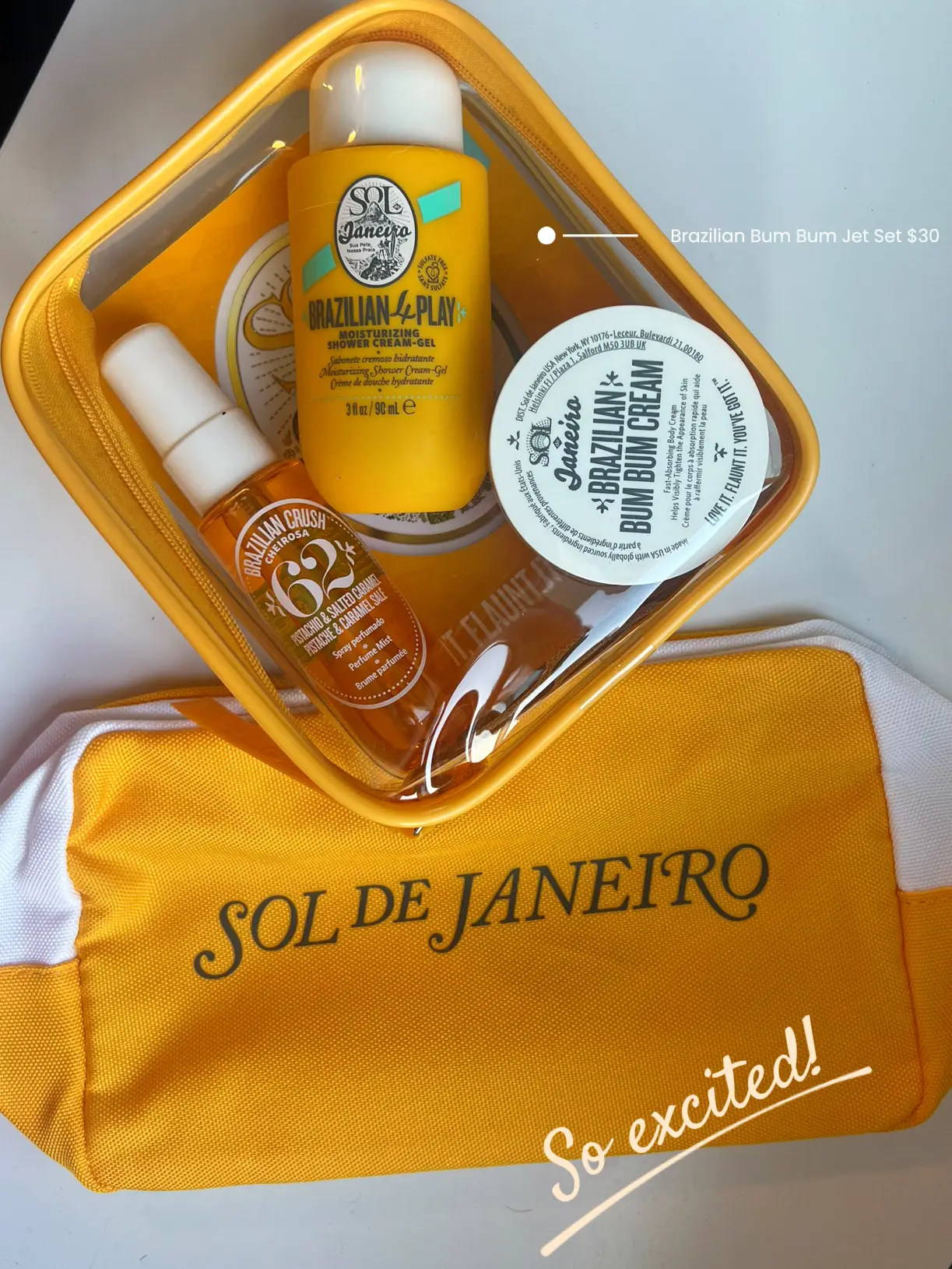 SOL DE JANEIRO Summer Jet Set Kit Brazilian Bum Bum Cream SMELL GREAT HELP  DOGS