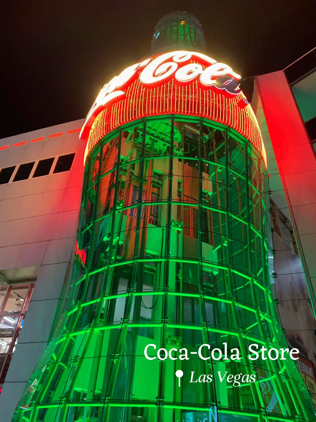 Coca Cola コカコーラ/ラスベガス☆プラボトル＆ショルダー紐付きボトルカバー/未使用☆USA製/珍品