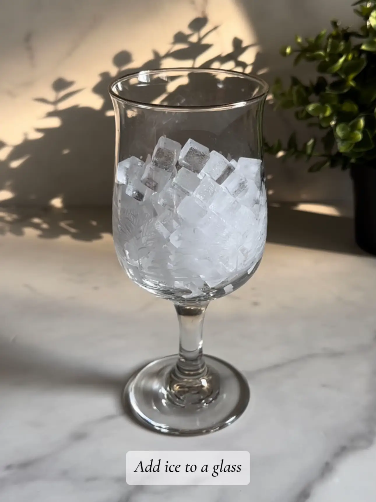  A glass of ice water.